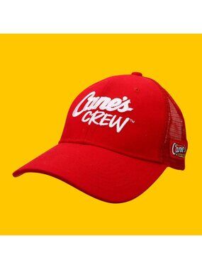 Raising Cane's - CANE'S CREW - Red Mesh Snapback Trucker Hat OSFA